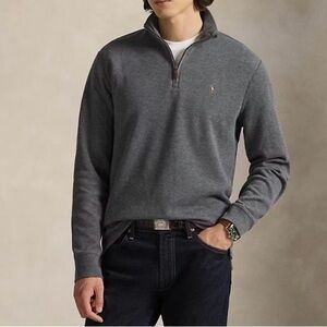 Polo Ralph Lauren Estate Rib 1/4 Zip Pullover Knit Sweater Gray Men's 2XB